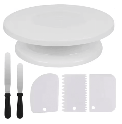 7 Piece Cake Decorating Tools Kit With Rotating Turntable And Spatulas 5
