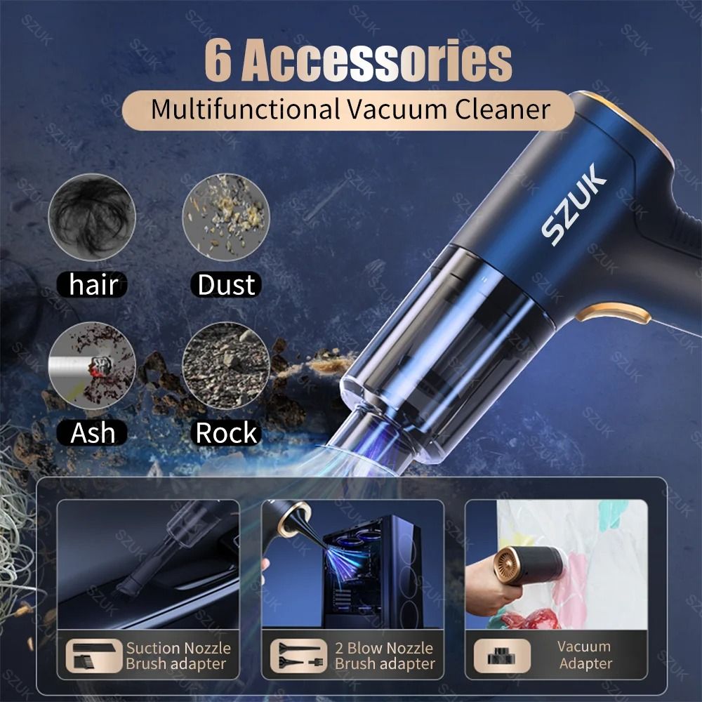 Portable Car Vacuum Cleaner Wireless Strong Suction Handheld 5