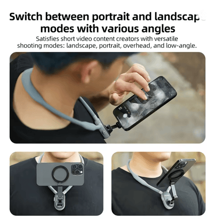 Magnetic Neck Phone Holder With Quick Release Silicone Mount 1