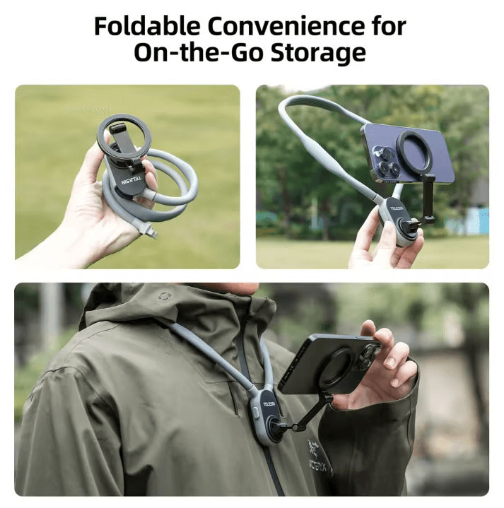 Magnetic Neck Phone Holder With Quick Release Silicone Mount 2
