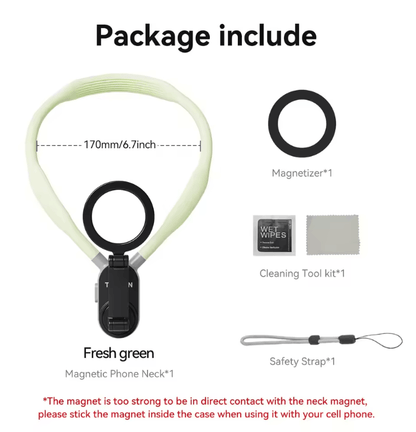 Magnetic Neck Phone Holder With Quick Release Silicone Mount 6