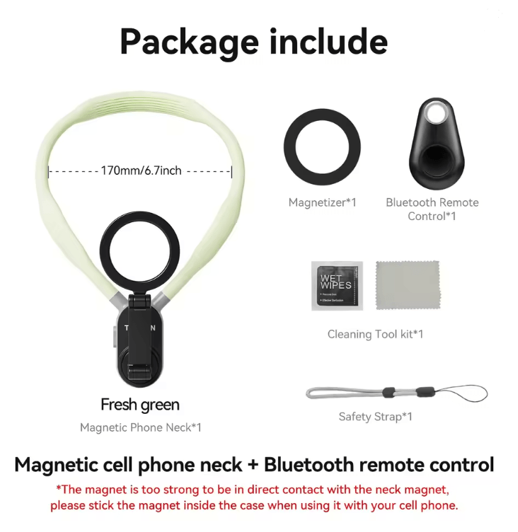 Magnetic Neck Phone Holder With Quick Release Silicone Mount 7