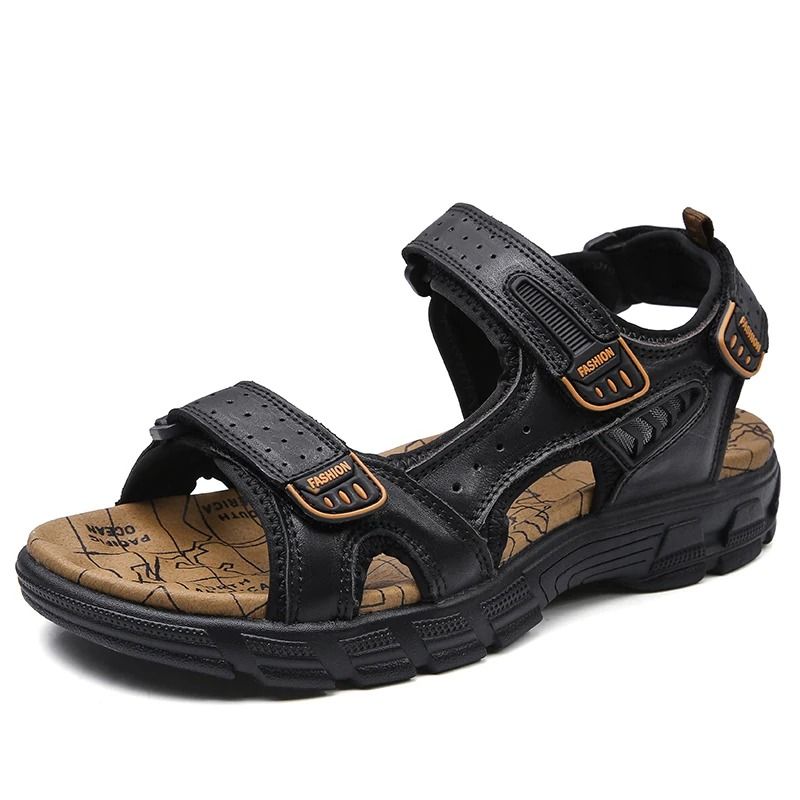 Mens Leather Casual Sandals Lightweight Walking Shoes For Summer 7