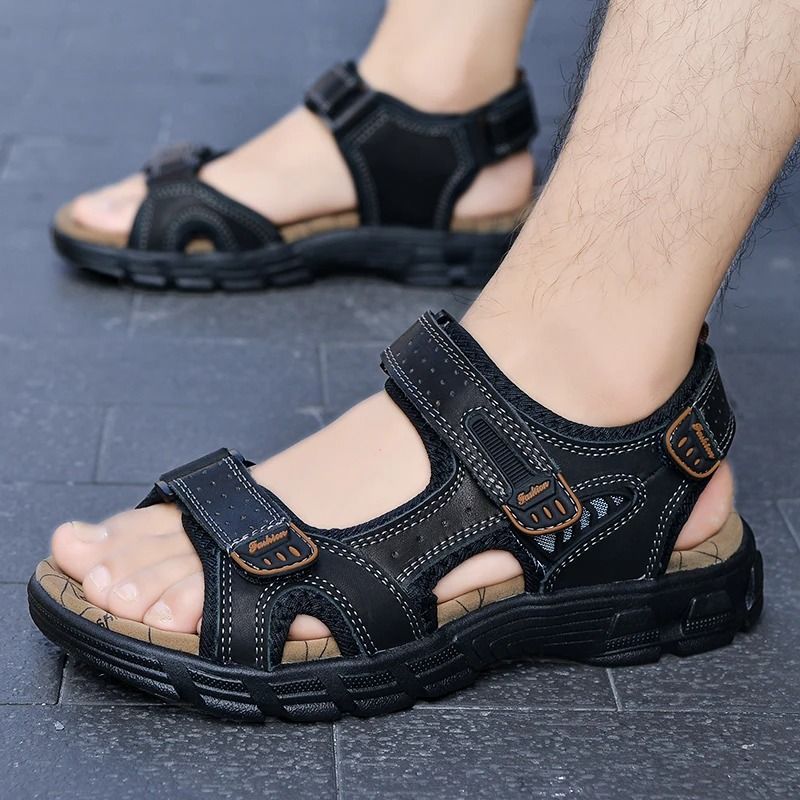 Classic Leather Mens Sandals Comfortable Outdoor Summer Shoes 2