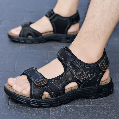 Classic Leather Mens Sandals Comfortable Outdoor Summer Shoes 2