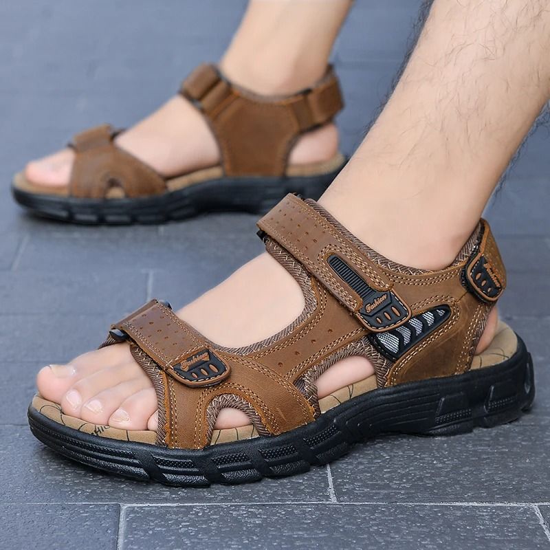 Classic Leather Mens Sandals Comfortable Outdoor Summer Shoes 6