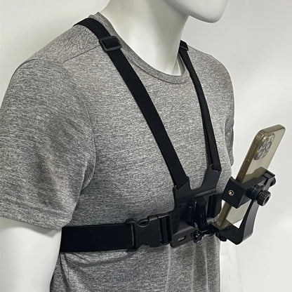 Adjustable Phone Clip Holder With Chest Strap For Sports And Action Cameras 5