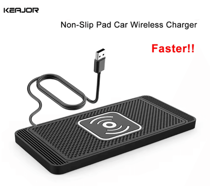 Car Wireless Charging Pad with Non Slip Silicone Design for Fast Charging