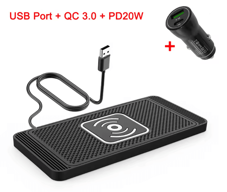 Car Wireless Charging Pad With Non Slip Silicone Design For Fast Charging 4