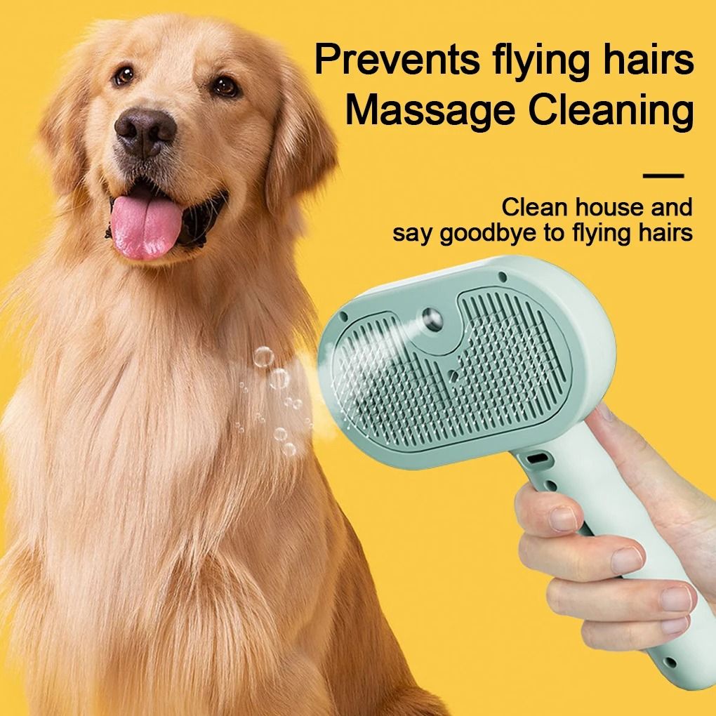 Steam Spray Pet Grooming Brush For Dogs And Cats 1