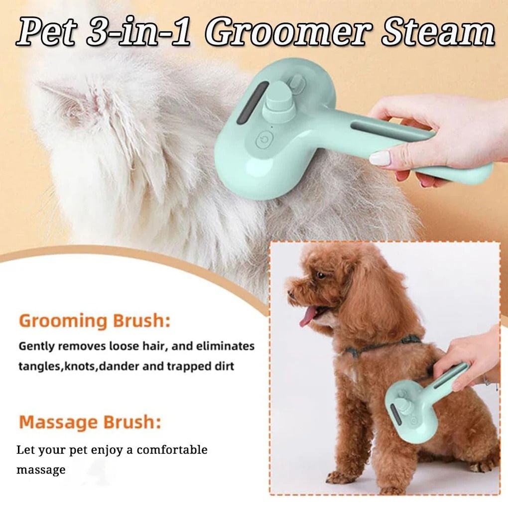 Steam Spray Pet Grooming Brush For Dogs And Cats 4