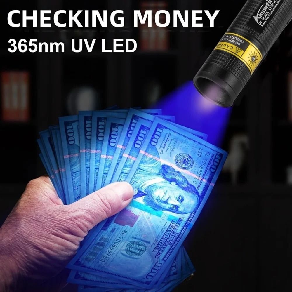 Mini UV Blacklight Flashlight 365nm USB Rechargeable 3
