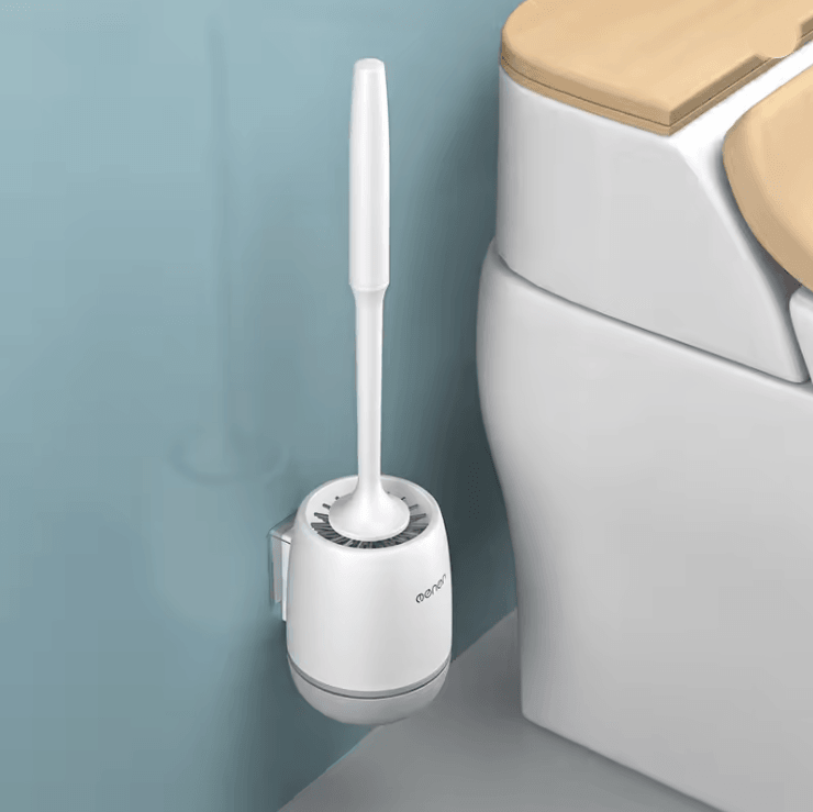 Silicone Toilet Brush With Holder For Deep Bathroom Cleaning 4