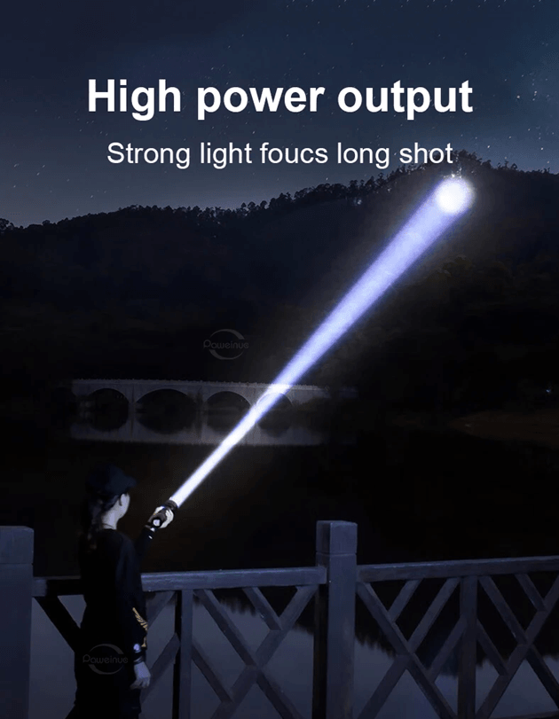 Ultra Bright LED Rechargeable Flashlight With Zoomable Beam And 50000 Lumens Power 6