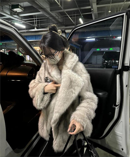 Oversized Faux Fur Coat For Women Soft Fluffy Winter Jacket 1