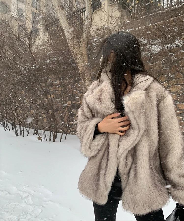 Oversized Faux Fur Coat For Women Soft Fluffy Winter Jacket 2