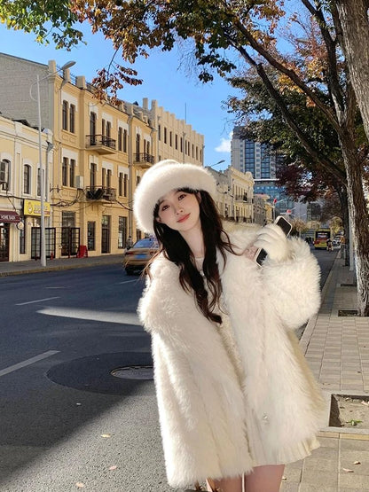 Oversized Faux Fur Coat For Women Soft Fluffy Winter Jacket 3
