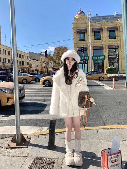 Oversized Faux Fur Coat For Women Soft Fluffy Winter Jacket 4