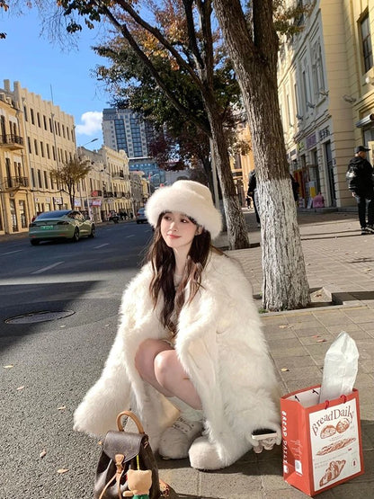 Oversized Faux Fur Coat For Women Soft Fluffy Winter Jacket 6