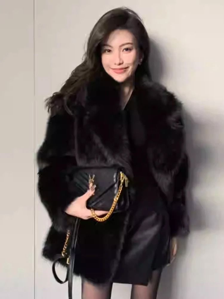 Oversized Faux Fur Coat For Women Soft Fluffy Winter Jacket 9