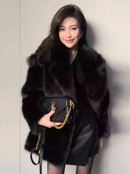 Oversized Faux Fur Coat For Women Soft Fluffy Winter Jacket 9
