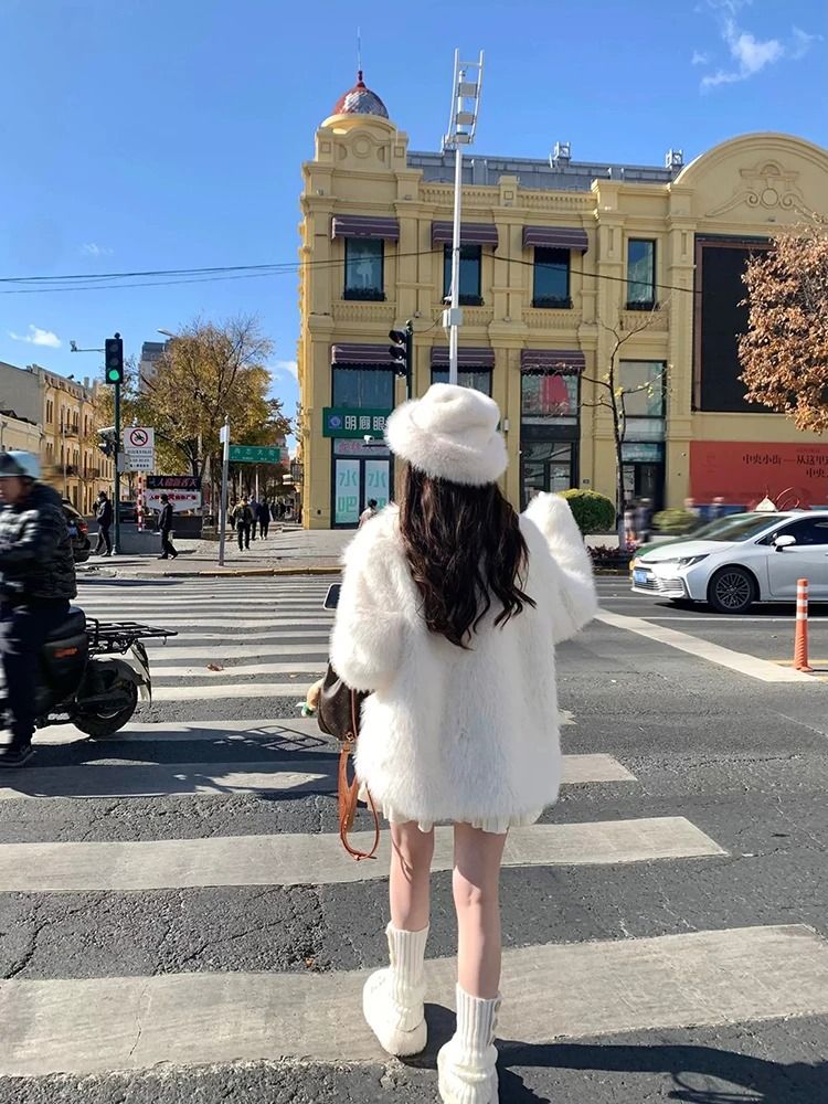 Oversized Faux Fur Coat For Women Soft Fluffy Winter Jacket 7