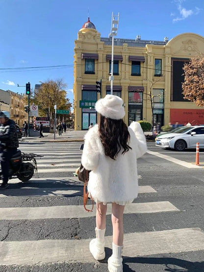Oversized Faux Fur Coat For Women Soft Fluffy Winter Jacket 7