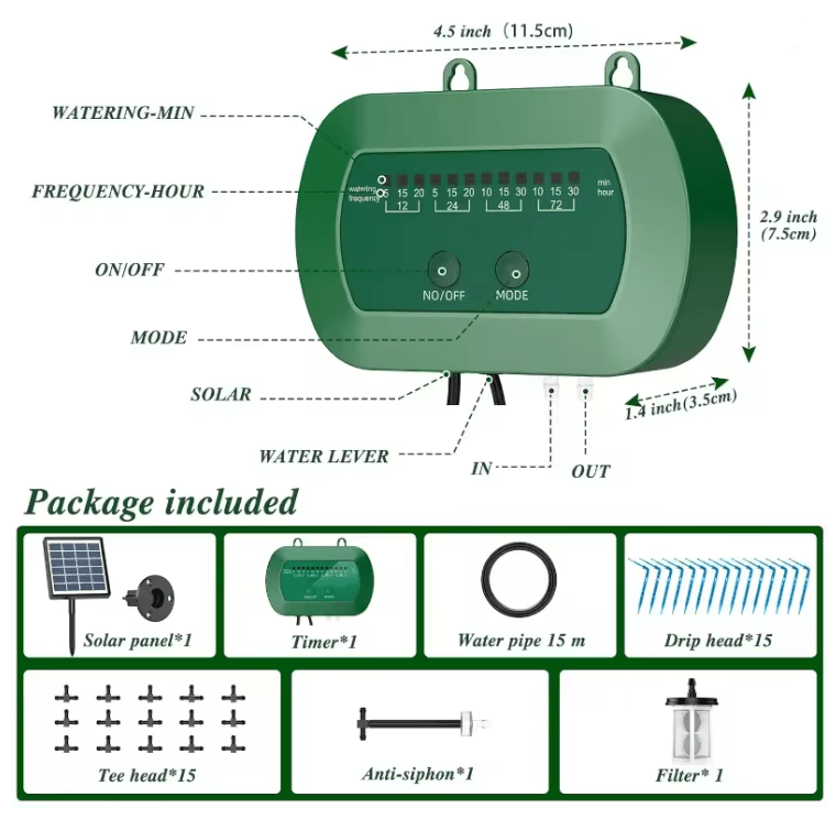 Solar Powered Drip Irrigation Kit For Potted Plants And Garden Watering 3