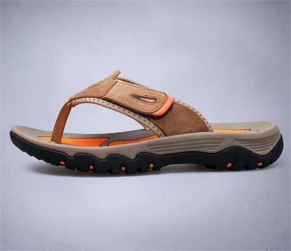 Genuine Leather Men Slippers Outdoor Summer Casual Flip Flops 1