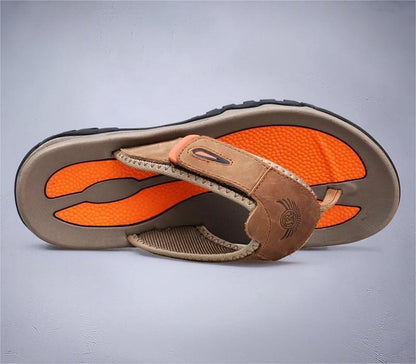 Genuine Leather Men Slippers Outdoor Summer Casual Flip Flops 2