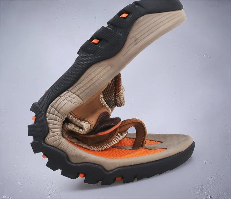 Genuine Leather Men Slippers Outdoor Summer Casual Flip Flops 3
