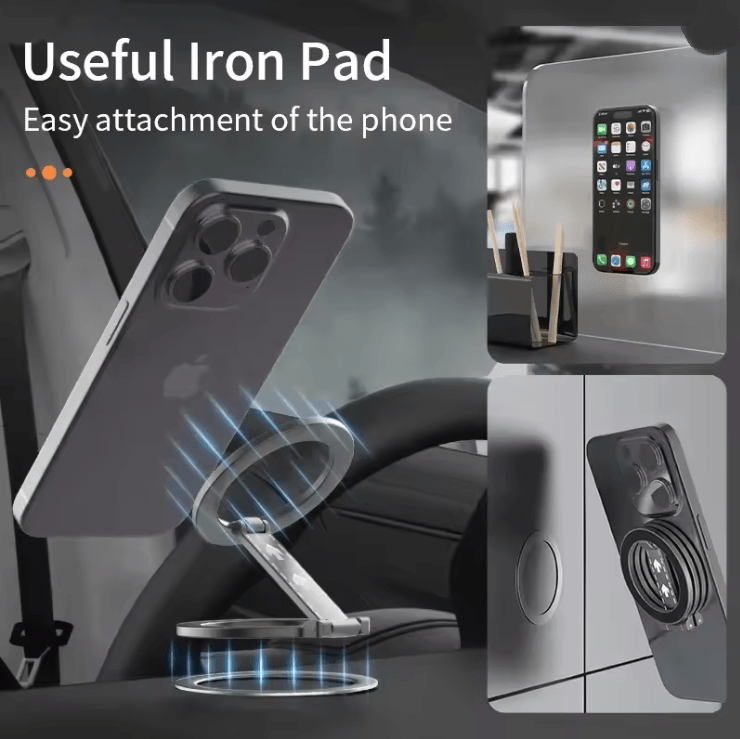 Double Sided Magnetic Phone Ring Holder With MagSafe Kickstand And Grip 2