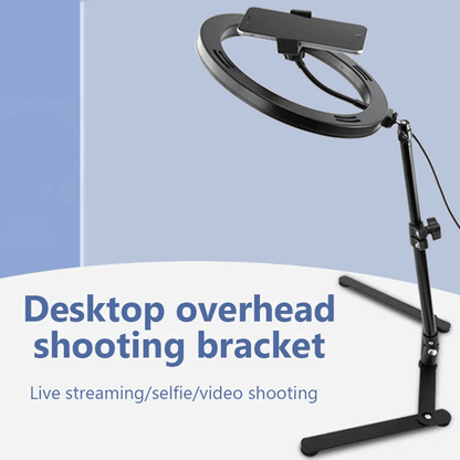 Dimmable LED Ring Light with Tripod and Phone Holder for Content Creation