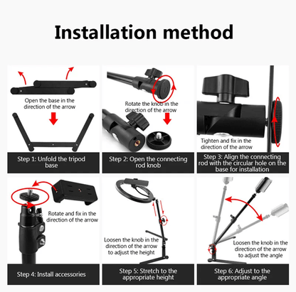Dimmable LED Ring Light With Tripod And Phone Holder For Content Creation 3