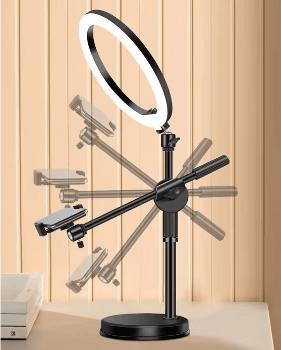 Overhead Tripod With Ring Light And Phone Holder For Photography And Video 1