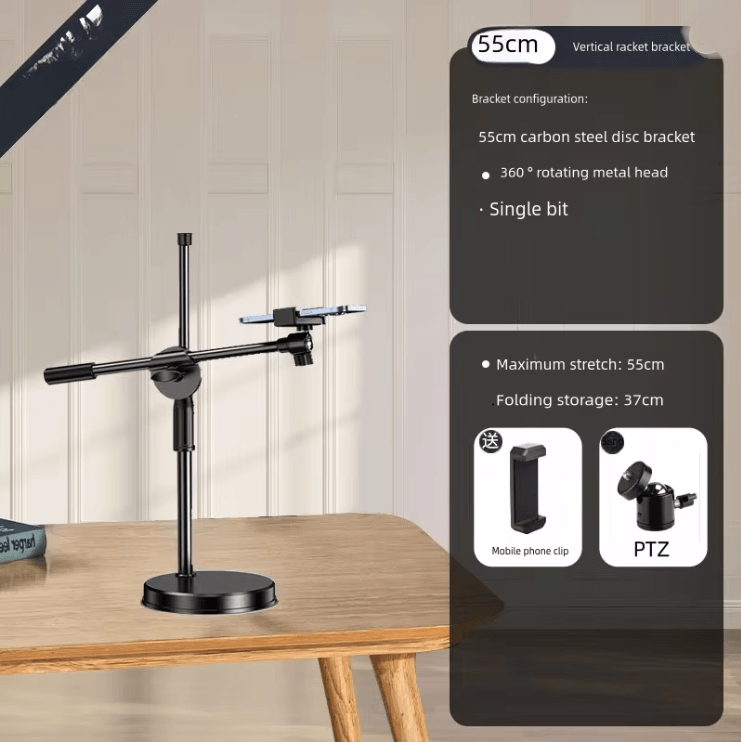 Overhead Tripod With Ring Light And Phone Holder For Photography And Video 3