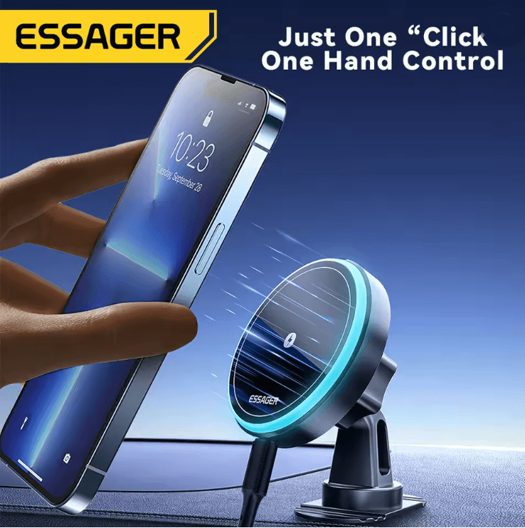 Magnetic Wireless Car Charger And Phone Holder With 360 Degree Rotation 1