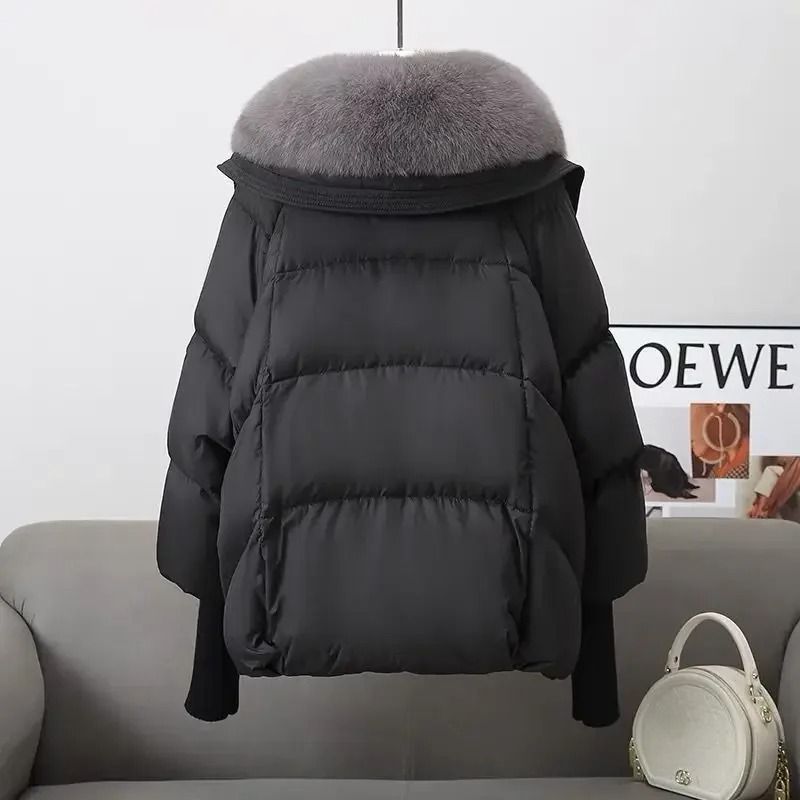 Winter Down Cotton Padded Jacket For Women With Fur Collar 1