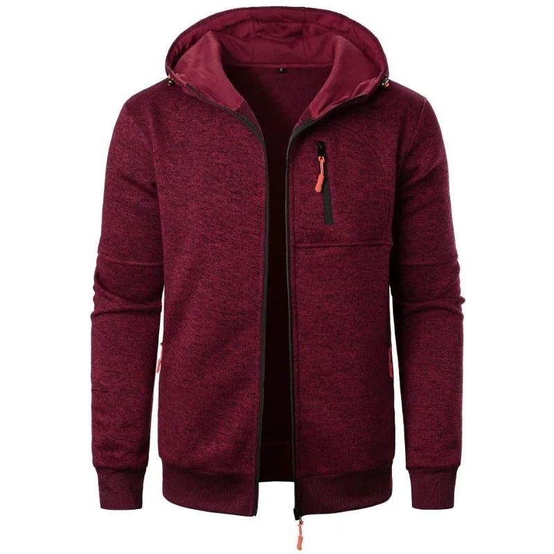 Oversize Hooded Sweatshirt Jacket For Men Winter Warm Zipper Coat 9