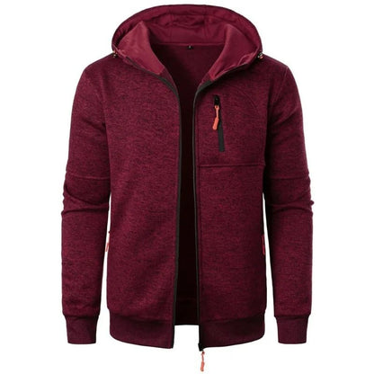 Oversize Hooded Sweatshirt Jacket For Men Winter Warm Zipper Coat 9
