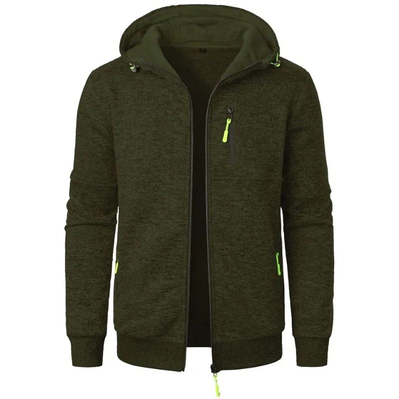 Oversize Hooded Sweatshirt Jacket For Men Winter Warm Zipper Coat 11