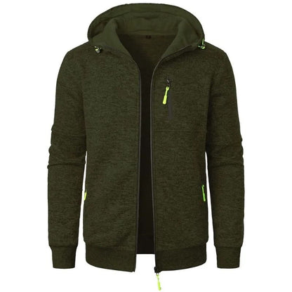 Oversize Hooded Sweatshirt Jacket For Men Winter Warm Zipper Coat 11