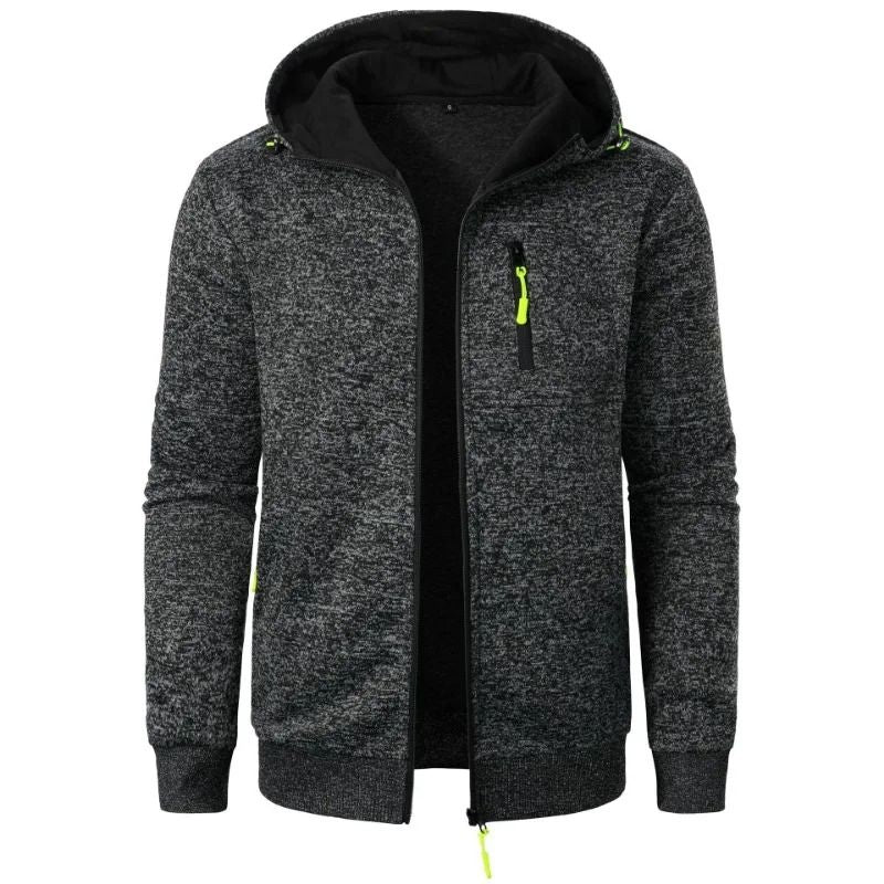 Oversize Hooded Sweatshirt Jacket For Men Winter Warm Zipper Coat 2