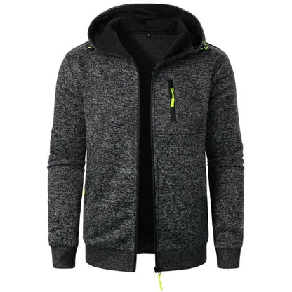 Oversize Hooded Sweatshirt Jacket For Men Winter Warm Zipper Coat 2