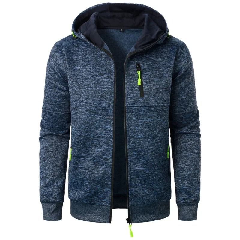 Oversize Hooded Sweatshirt Jacket For Men Winter Warm Zipper Coat 3