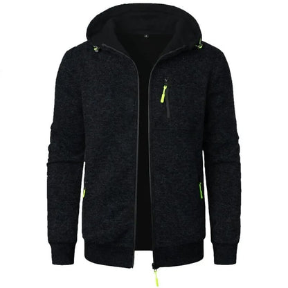 Oversize Hooded Sweatshirt Jacket For Men Winter Warm Zipper Coat 6