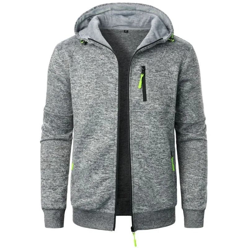 Oversize Hooded Sweatshirt Jacket For Men Winter Warm Zipper Coat 7