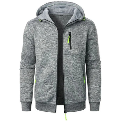 Oversize Hooded Sweatshirt Jacket For Men Winter Warm Zipper Coat 7