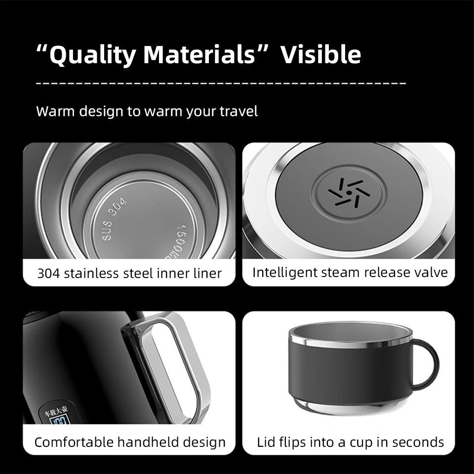 Auto Heating Travel Mug 12V 24V Thermal Insulated Car Cup 1