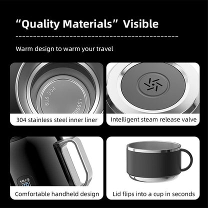 Auto Heating Travel Mug 12V 24V Thermal Insulated Car Cup 1